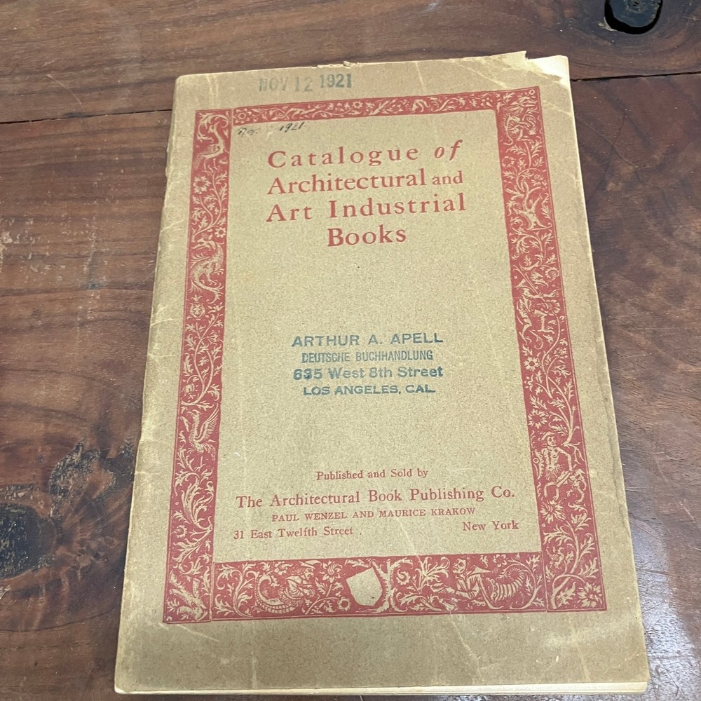 Architectural & Art Industrial Books Catalogue 1921 Paul Wenzel New York